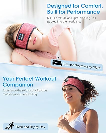 MUSICOZY Bluetooth Sleep & Workout Headband Headphones