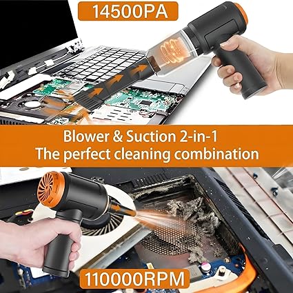 Meudeen Air Duster & Vacuum 2-in-1 Cordless Computer Cleaner